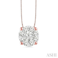 ASHI Round Shape Lovebright Essential Diamond Solitaire Pendant 91756PPFHPDPW