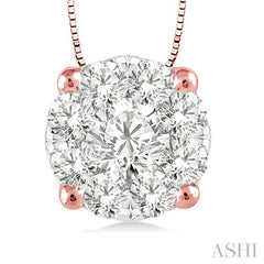 ASHI Round Shape Lovebright Essential Diamond Solitaire Pendant 91756PPFHPDPW