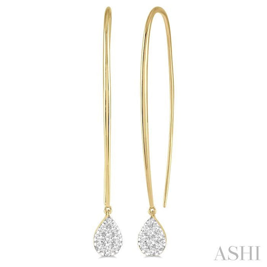 ASHI Pear Shape Lovebright Essential Diamond Earrings 917A3PPFGERYW
