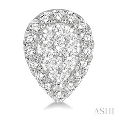 ASHI Pear Shape Halo Lovebright Essential Diamond Earrings 917B3PPFGERWG
