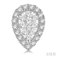 ASHI Pear Shape Halo Lovebright Essential Diamond Earrings 917B5PPFGERWG
