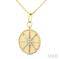 ASHI Circle Paperclip Medallion Diamond Fashion Pendant 917F6PPFGPDYG