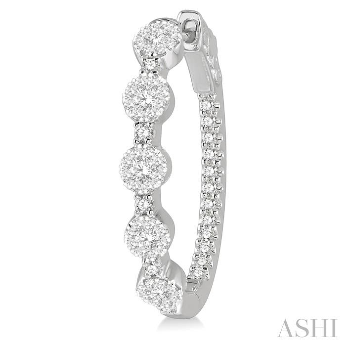 ASHI Inside-Out Lovebright Diamond Hoop Earrings 918C1PPFGERWG