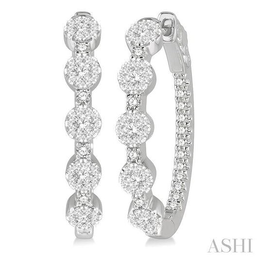 ASHI Inside-Out Lovebright Diamond Hoop Earrings 918C1PPFGERWG