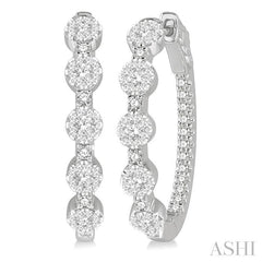 ASHI Inside-Out Lovebright Diamond Hoop Earrings 918C1PPFGERWG