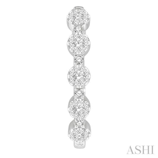 ASHI Inside-Out Lovebright Diamond Hoop Earrings 918C1PPFGERWG
