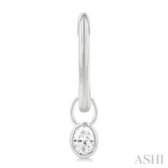 ASHI Oval Shape Bezel Set Diamond Huggie Fashion Earrings 918F5PPFGERWG-OV