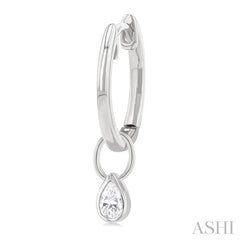 ASHI Pear Shape Bezel Set Diamond Huggie Fashion Earrings 918F5PPFGERWG-PR