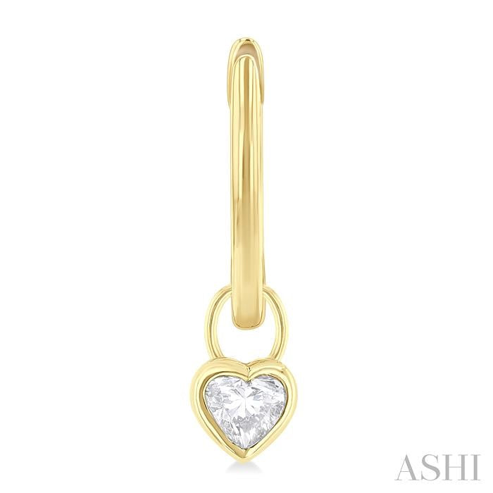 ASHI Heart Shape Bezel Set Diamond Huggie Fashion Earrings 918F5PPFGERYG-HT