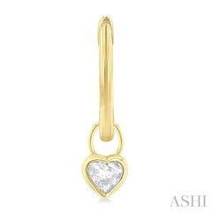 ASHI Heart Shape Bezel Set Diamond Huggie Fashion Earrings 918F5PPFGERYG-HT