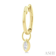 ASHI Marquise Shape Bezel Set Diamond Huggie Fashion Earrings 918F5PPFGERYG-MQ