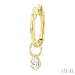 ASHI Pear Shape Bezel Set Diamond Huggie Fashion Earrings 918F5PPFGERYG-PR