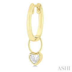 ASHI Heart Shape Bezel Set Diamond Huggie Fashion Earrings 918F5PPTGERYG-HT