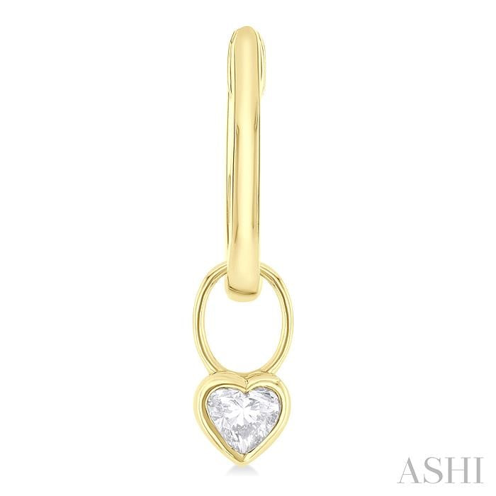 ASHI Heart Shape Bezel Set Diamond Huggie Fashion Earrings 918F5PPTGERYG-HT