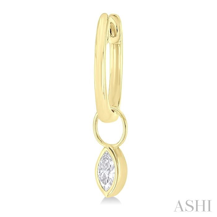 ASHI Marquise Shape Bezel Set Diamond Huggie Fashion Earrings 918F5PPTGERYG-MQ