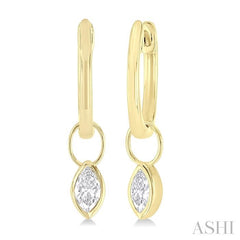 ASHI Marquise Shape Bezel Set Diamond Huggie Fashion Earrings 918F5PPTGERYG-MQ