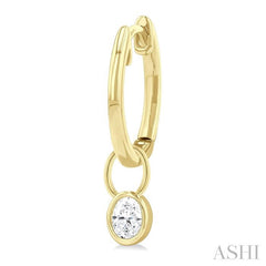 ASHI Oval Shape Bezel Set Diamond Huggie Fashion Earrings 918F5PPTGERYG-OV