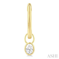 ASHI Oval Shape Bezel Set Diamond Huggie Fashion Earrings 918F5PPTGERYG-OV