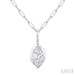 ASHI Marquise Shape Bezel Set Paperclip Diamond Fashion Pendant 918F7PPFGPDWG-MQ