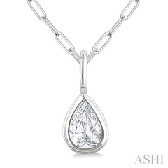 ASHI Pear Shape Bezel Set Paperclip Diamond Fashion Pendant 918F7PPFGPDWG-PR