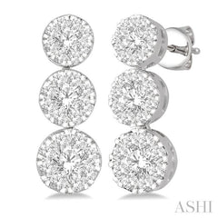 ASHI Round Shape Past Present & Future Lovebright Essential Diamond Earrings 919A1PPFGERWG