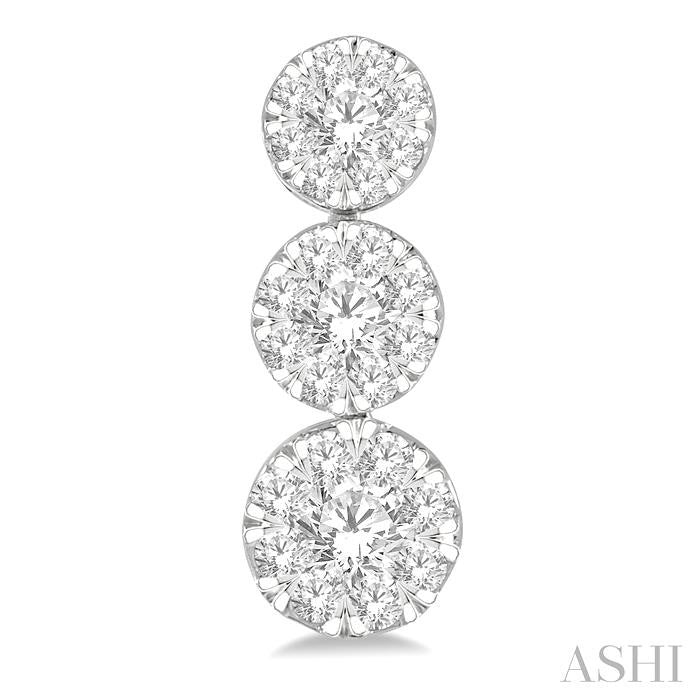 ASHI Round Shape Past Present & Future Lovebright Essential Diamond Earrings 919A1PPFGERWG