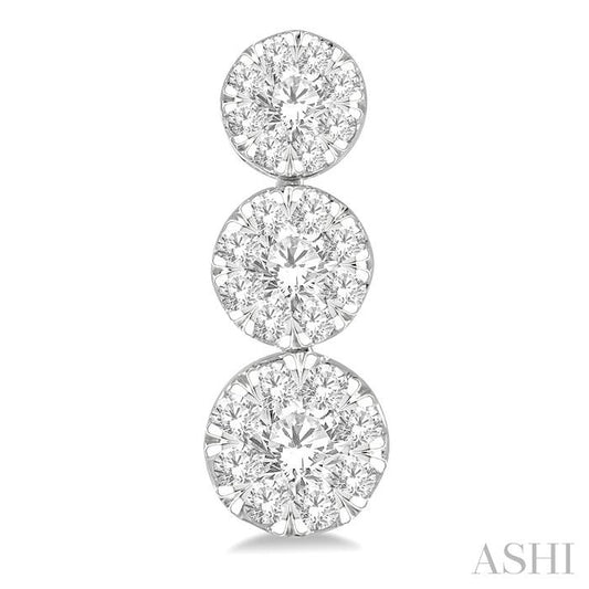 ASHI Round Shape Past Present & Future Lovebright Essential Diamond Earrings 919A1PPFGERWG