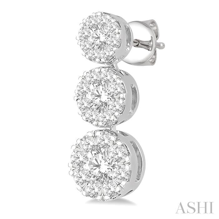 ASHI Round Shape Past Present & Future Lovebright Essential Diamond Earrings 919A2PPFGERWG