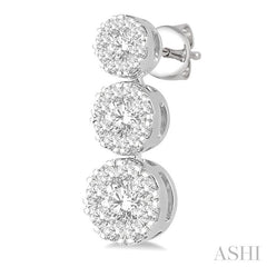 ASHI Round Shape Past Present & Future Lovebright Essential Diamond Earrings 919A2PPFGERWG