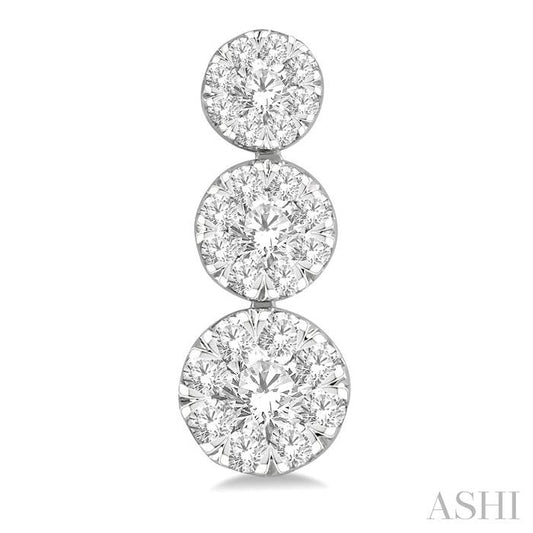 ASHI Round Shape Past Present & Future Lovebright Essential Diamond Earrings 919A2PPFGERWG