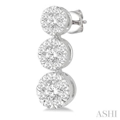 ASHI Round Shape Past Present & Future Lovebright Essential Diamond Earrings 919A3PPFGERWG