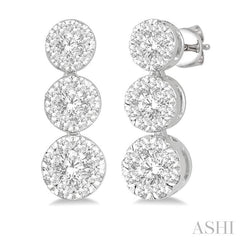 ASHI Round Shape Past Present & Future Lovebright Essential Diamond Earrings 919A3PPFGERWG
