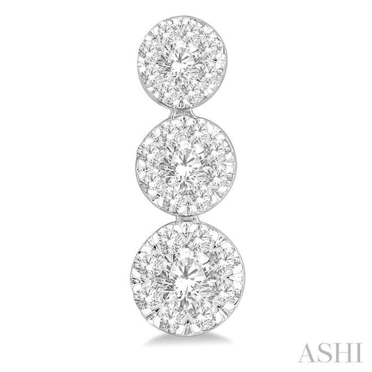 ASHI Round Shape Past Present & Future Lovebright Essential Diamond Earrings 919A3PPFGERWG