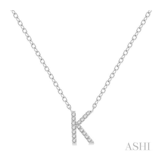 ASHI Block 'K' Initial Diamond Pendant 912F9PPFSPDWG-K
