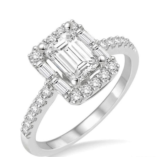 Parkplace Jewelers Emerald Shape Semi-Mount Halo Diamond Engagement Ring 226A3PPFRWG-SM