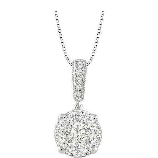 Parkplace Jewelers Round Shape Lovebright Essential Diamond Pendant 94893PPFVPDWG