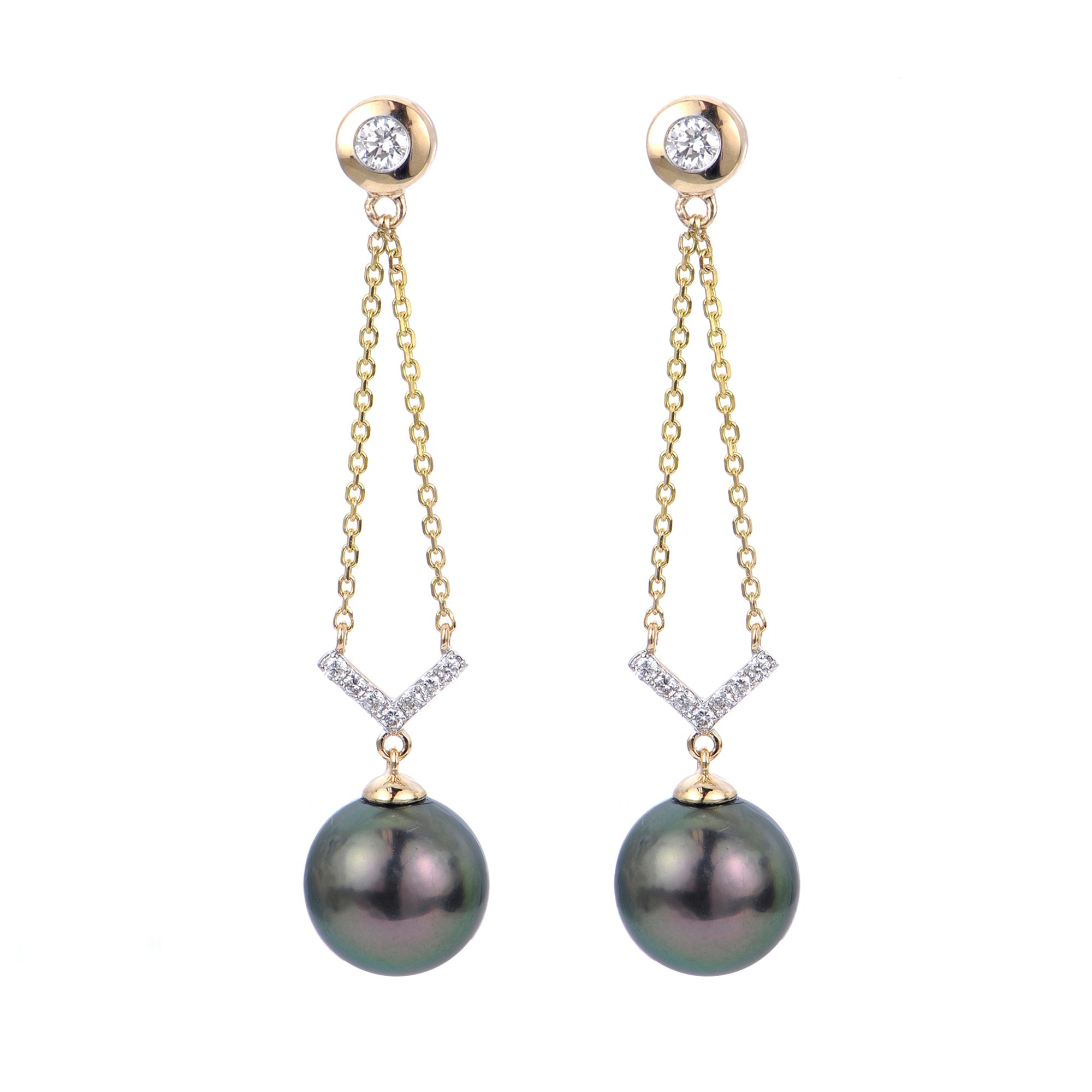 Parkplace Pearls 14KT Yellow Gold Tahitian Pearl Earring 921111/BPCK