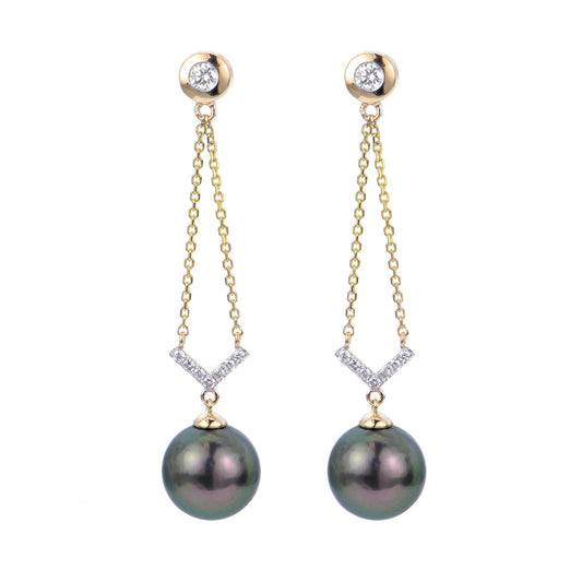 Parkplace Pearls 14KT Yellow Gold Tahitian Pearl Earring 921111/BPCK