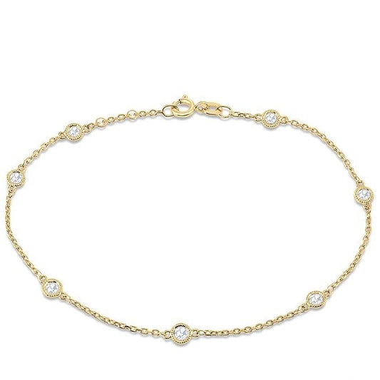 Parkplace Jewelers Rose Cut Diamond Station Chain Bracelet 704AUPPFHYG