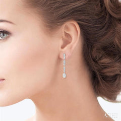 ASHI Oval Shape Lovebright Diamond Long Earrings 922B3PPFGERWG-OV