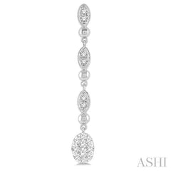 ASHI Oval Shape Lovebright Diamond Long Earrings 922B3PPFGERWG-OV