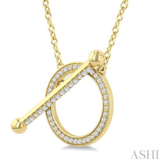 ASHI Circle Toggle Diamond Fashion Necklace 922HUPPTGNKYG
