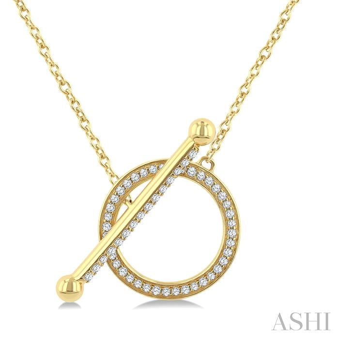 ASHI Circle Toggle Diamond Fashion Necklace 922HUPPTGNKYG