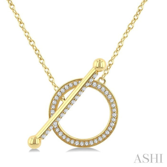 ASHI Circle Toggle Diamond Fashion Necklace 922HUPPTGNKYG