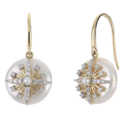 Parkplace Pearls 14KT Yellow Gold Freshwater Coin Pearl Earring 923071