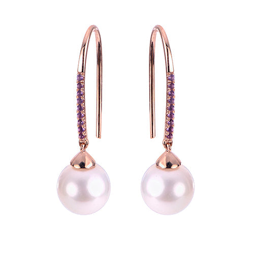 Parkplace Pearls 14KT Rose Gold Freshwater Pearl Earring 923611/RG-AM