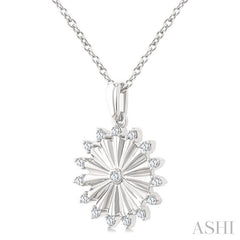 ASHI Circle Fluted Diamond Fashion Pendant 923G7PPTGPDWG-RD
