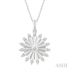 ASHI Circle Fluted Diamond Fashion Pendant 923G7PPTGPDWG-RD