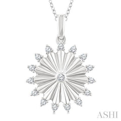 ASHI Circle Fluted Diamond Fashion Pendant 923G7PPTGPDWG-RD