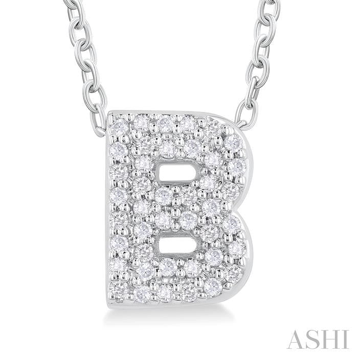 ASHI Bubble 'B' Initial Diamond Pendant 924F8PPTSPDWG-B